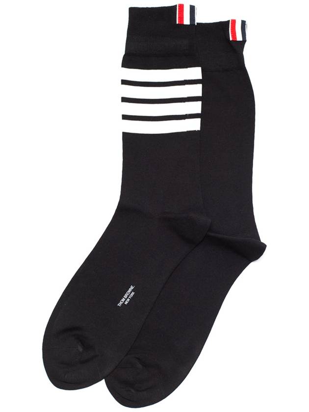 Thom Browne Black cotton socks with four stripes