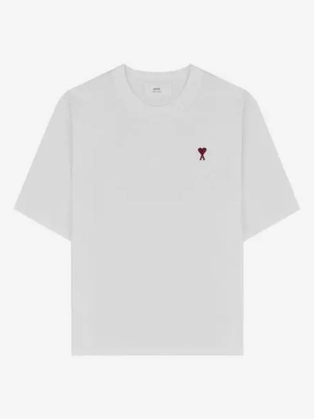 아미 스몰 하트 로고 박시 핏 티셔츠 화이트 AMI de Coeur Boxy Fit T Shirt White