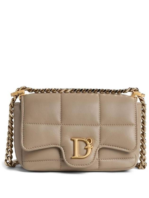 디스퀘어드2 로고 장식 퀼팅 가죽 백 SDW006118905143