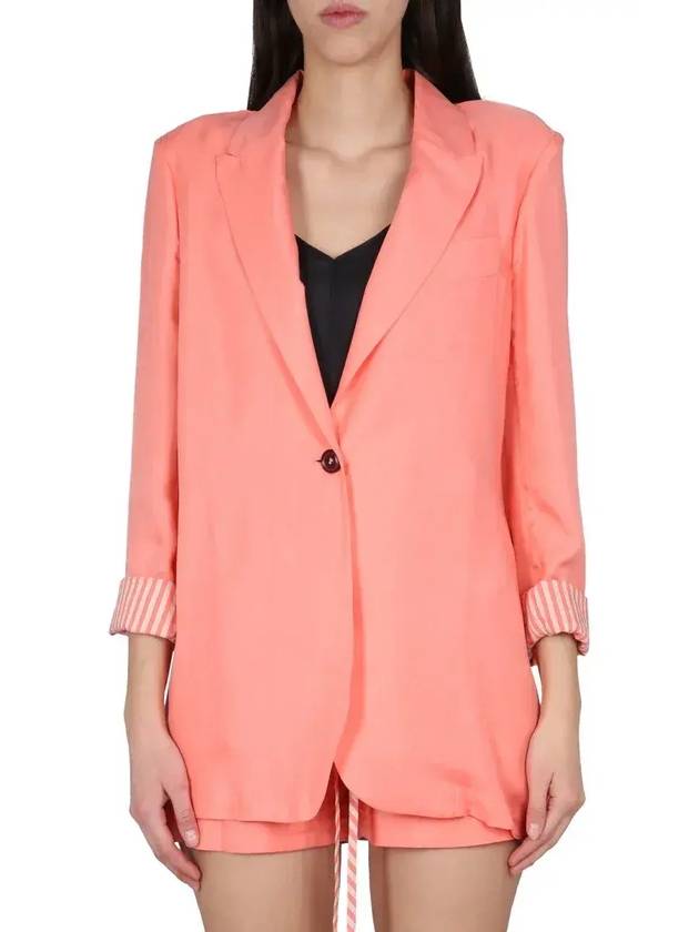 Alysi V 넥 싱글 브레스티드 블레이저 103842P3234_PEONY