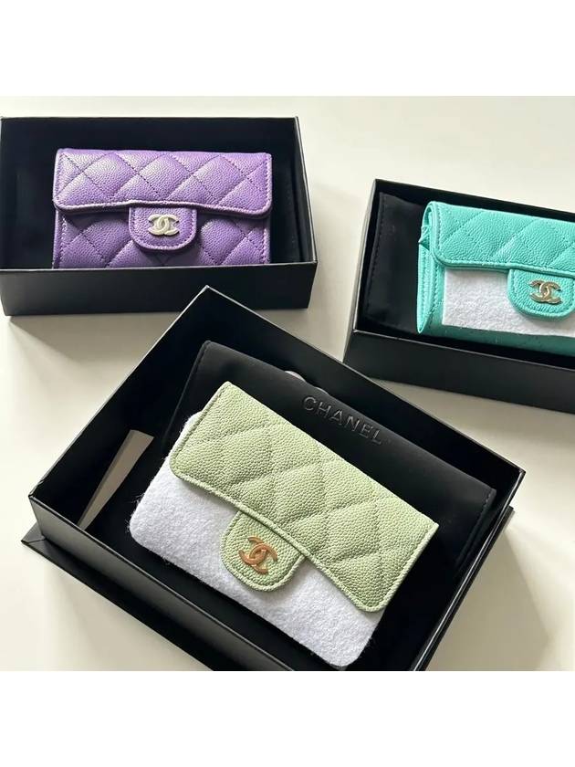 샤넬 23크루즈 컬러 똑딱이 카드지갑 AP0214 3color