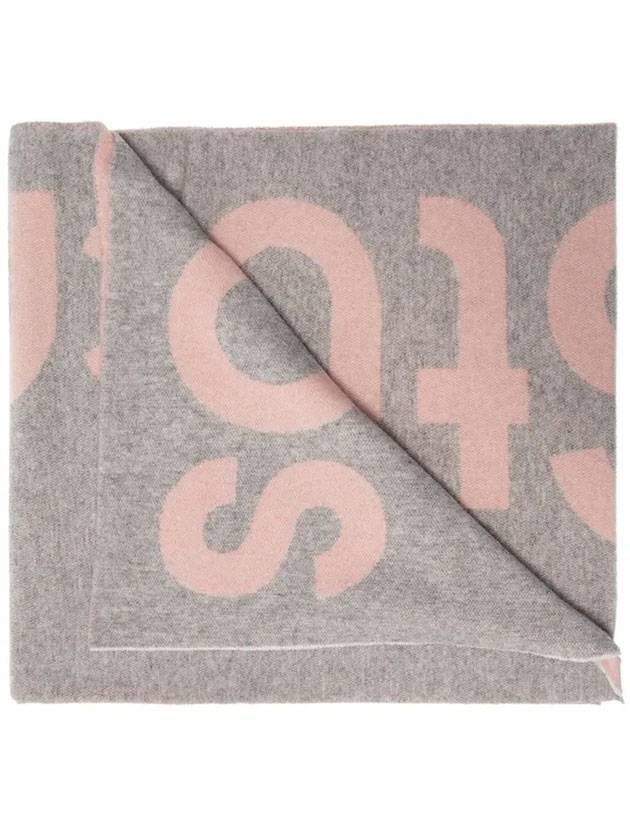 아크네 스튜디오 자카드 로고 울 머플러 라이트 핑크