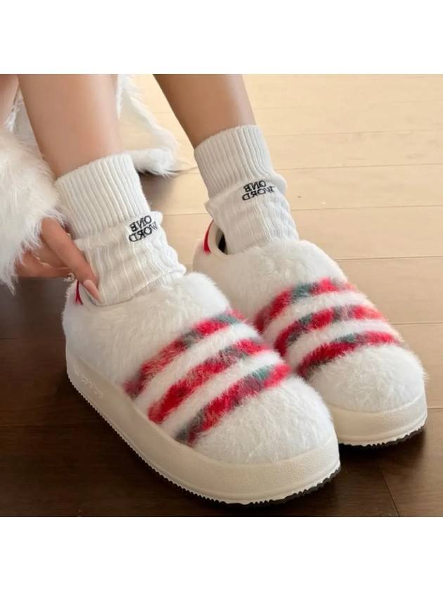 아디다스 오리지널 퍼피렛 라운드 풀오버 남녀공용 슈즈 화이트 레드