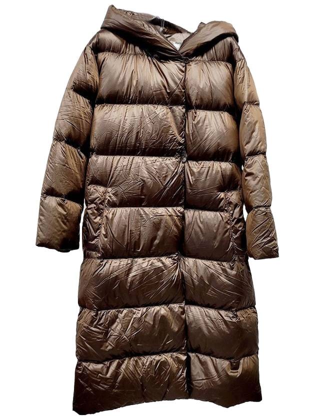 막스마라 스페이스 에프 벨티드 후드 롱 패딩 골드