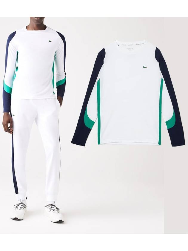 라코스테 남성 스포츠 테니스 티셔츠 긴팔 트레이닝 상의 운동복 화이트