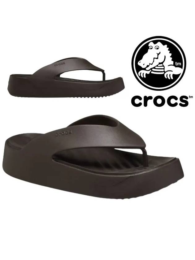 크록스 쪼리 여성 게이트웨이 플랫폼 플립 슬리퍼 신발 다크브라운