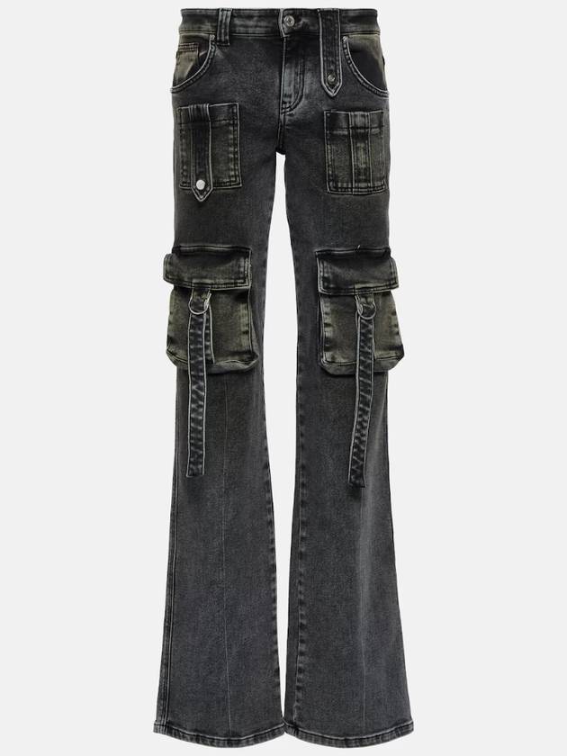 NB04 블루마린 여성 청바지 Low rise denim cargo pants 프리미어