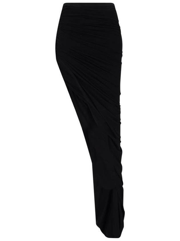 릭 오웬스 DRKSHDW 소프트 에드푸 러칭 맥시 스커트