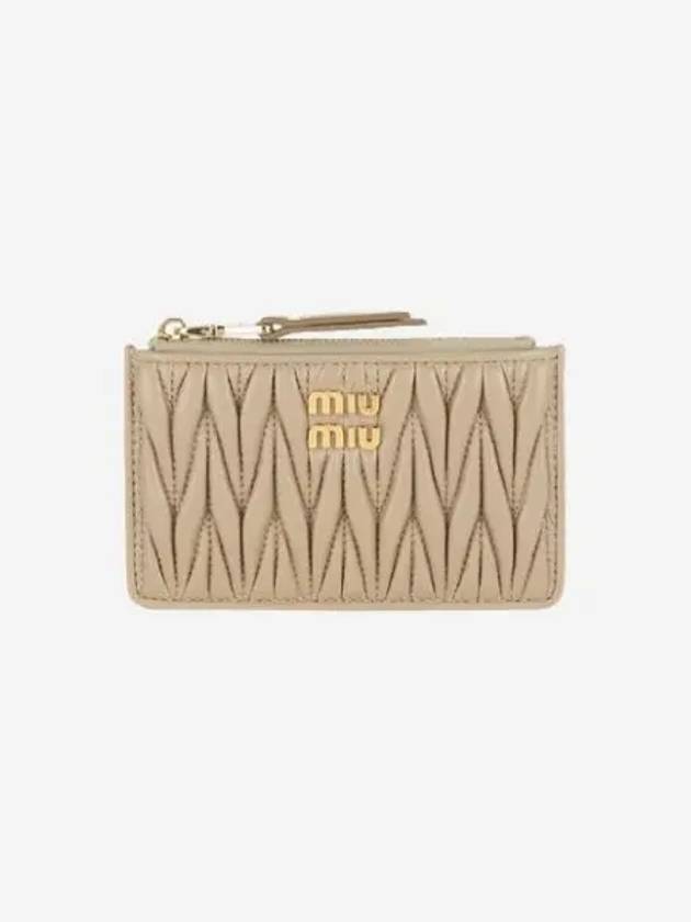 미우 미우 마테라쎄 나파 레더 엔벨로프 지갑 샌드 베이지 Miu Miu Matelasse Nappa Leather Envelope Wallet Sand Beige