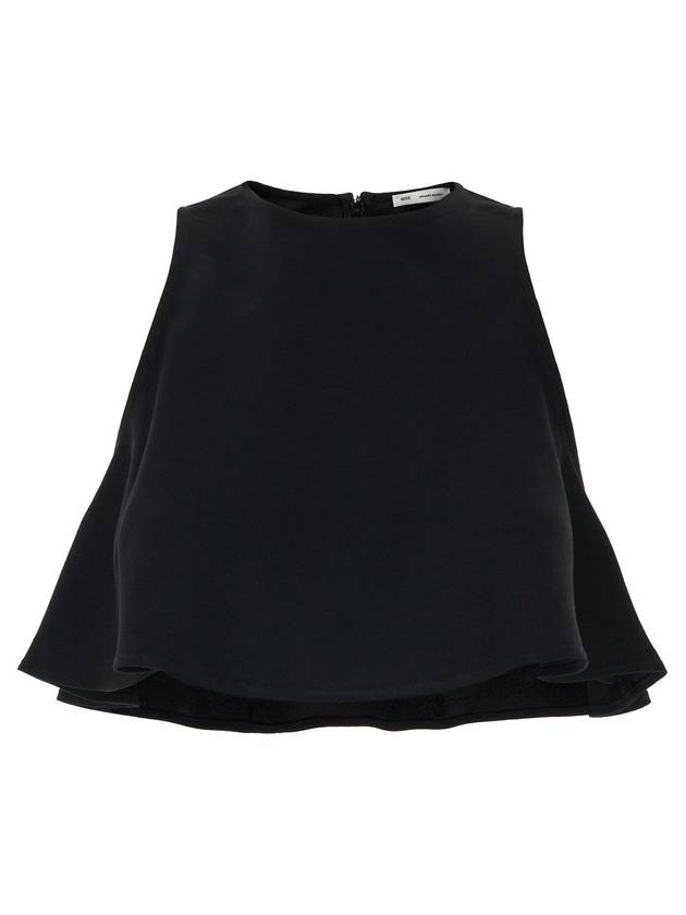 AMI 크롭 민소매 플레어 탑