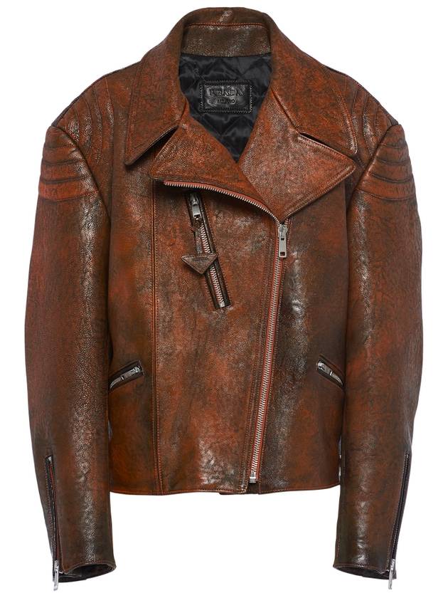 프라다 여성 레더 바이커 자켓 58A111 2D02 F0S73