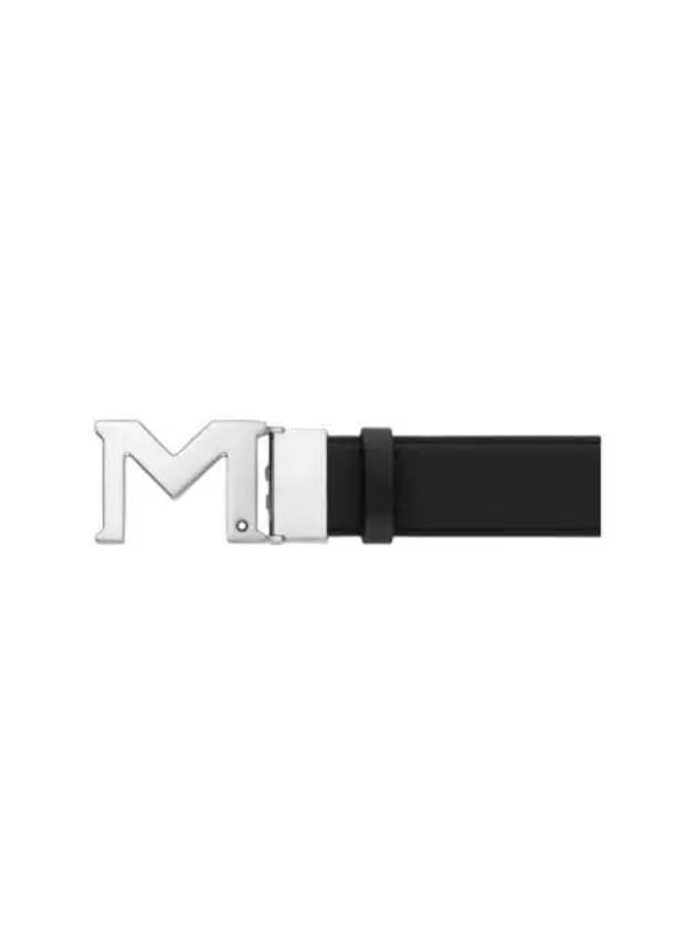몽블랑 M 버클 35mm 리버시블 레더 벨트 블랙 Montblanc M Buckle 35mm Reversible Leather Belt Black