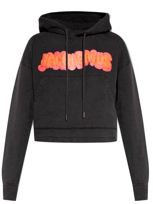 쟈크뮈스 파테아 모데러 크롭 후드탑 블랙