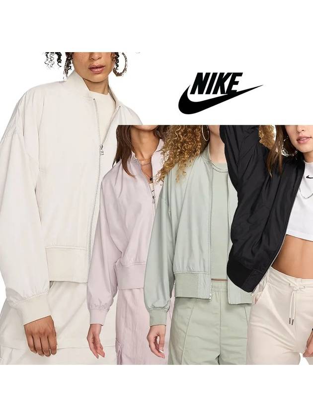 나이키 바람막이 여성 에센셜 탑 봄버 재킷 4컬러 아이보리 핑크 그린 블랙