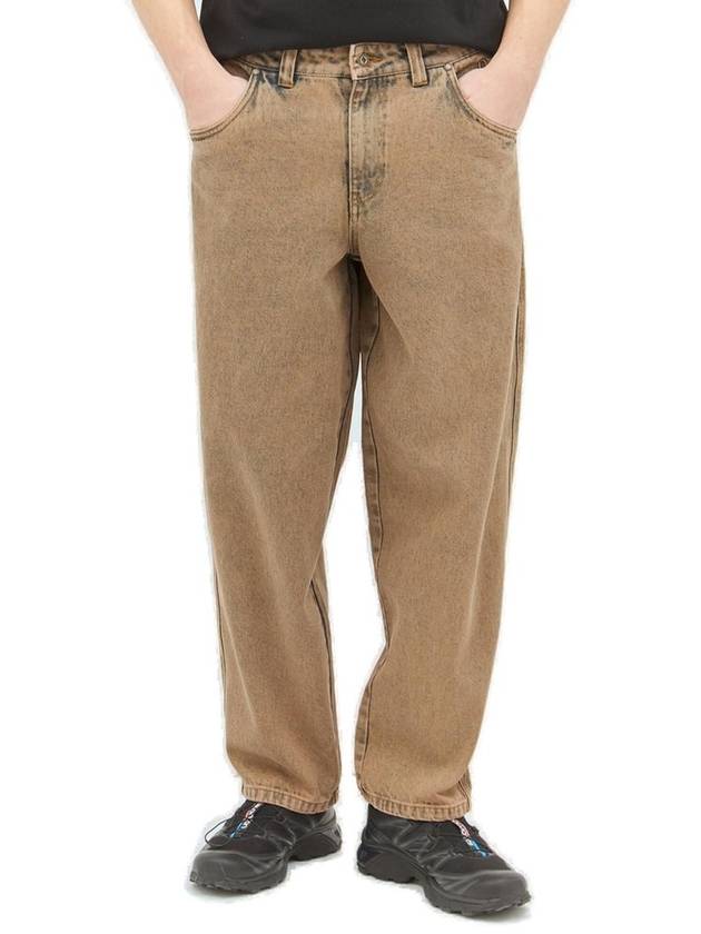 다임 배기 스트레이트 레그 미드 라이즈 진