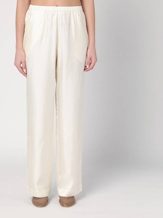 Loulou Studio Wide ivory trousers in silk