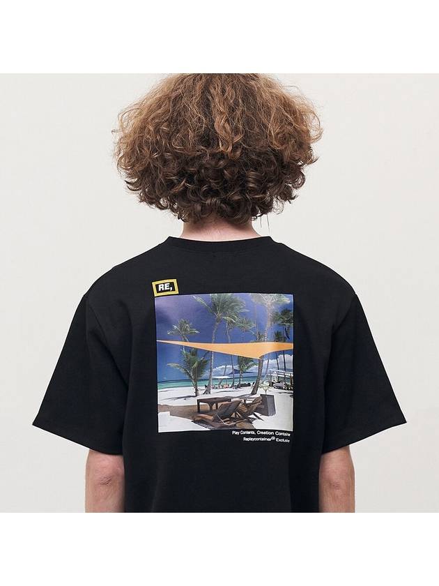 RE square black campaign half tee beach
