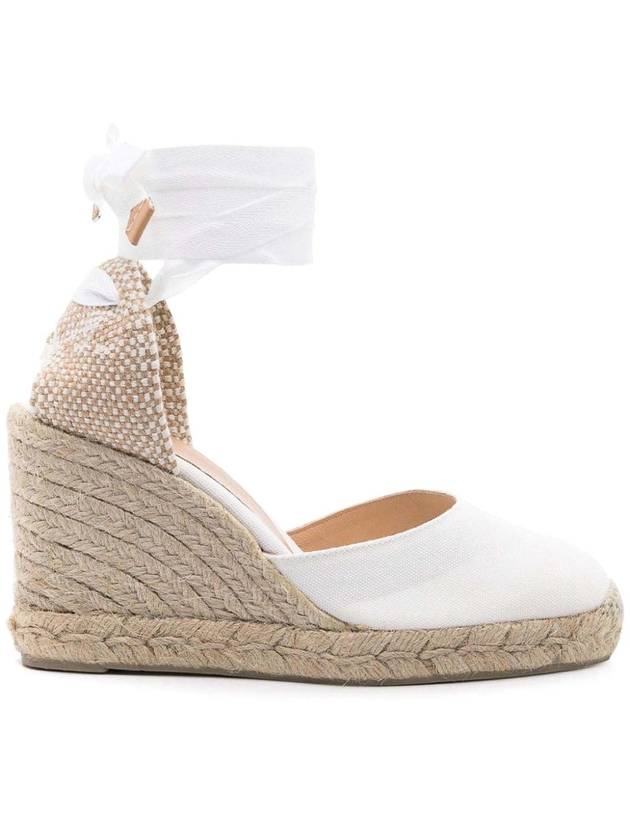 Castaner White Carina sandals ankle strap wedge