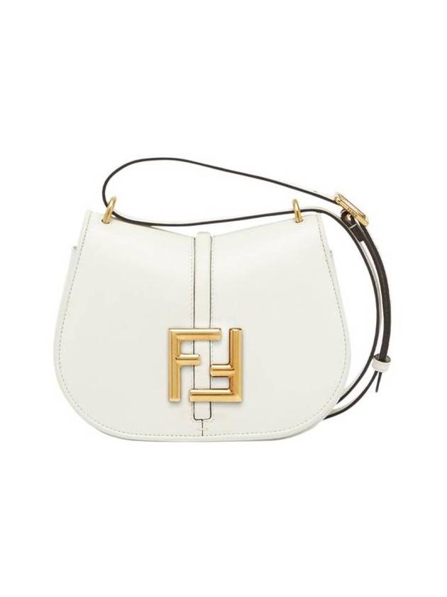 펜디 여성 FF 모노그램 레더 미니 크로스 백 아이보리