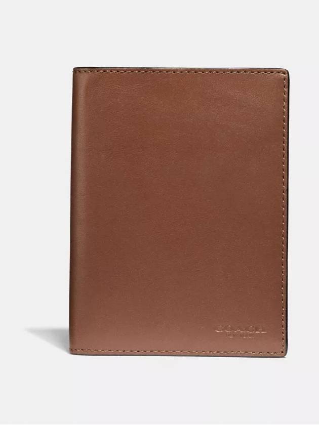 코치 송아지 가죽 패스포트 케이스 여권 지갑 Saddle