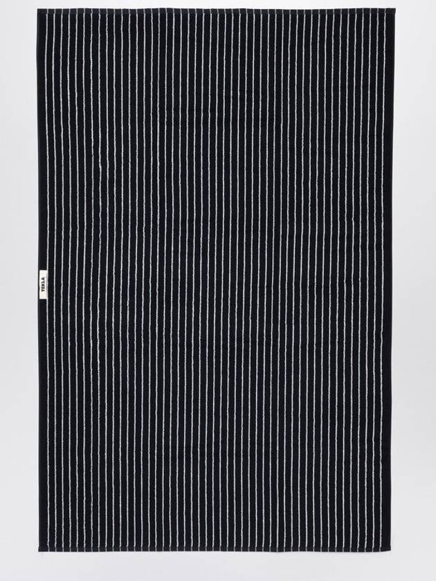 Black Bath Towel With White Stripes 100X150