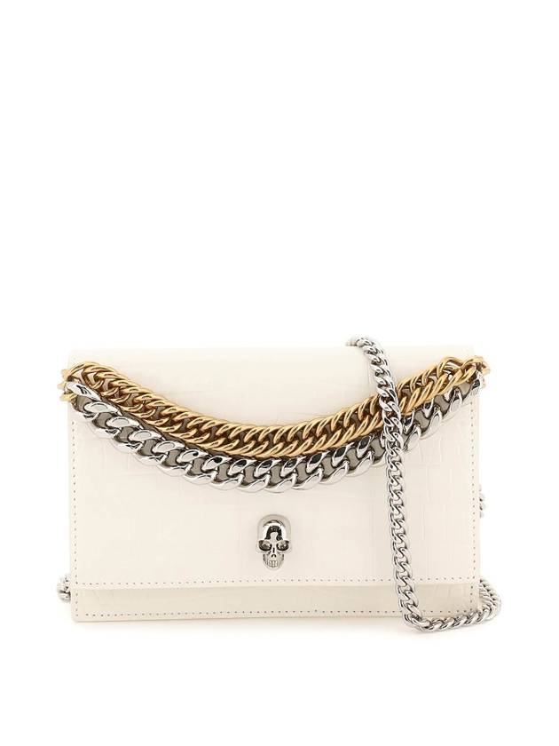 알렉산더 맥퀸 여성 스몰 스컬 체인 숄더 백 아이보리