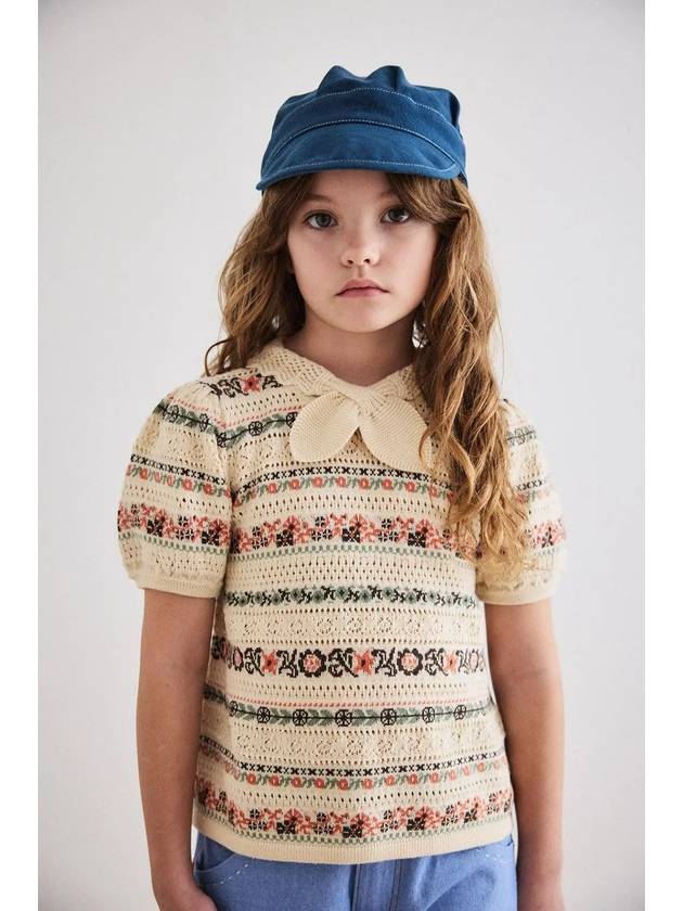 MISHA&PUFF 미샤앤퍼프 25SS 리본 여름니트 Eyelet Ribbon Katya Blouse K2017S25 298