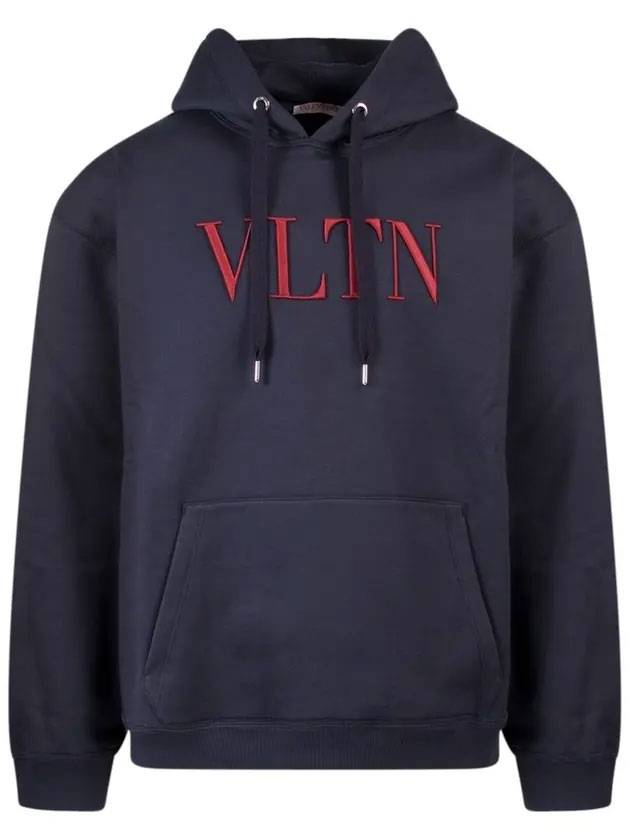 발렌티노 남성 VLTN 로고 후드 블루