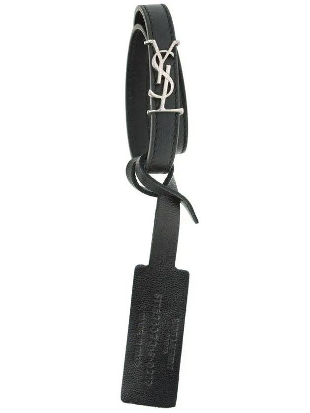 생로랑 오피움 은장 더블 랩 팔찌 블랙