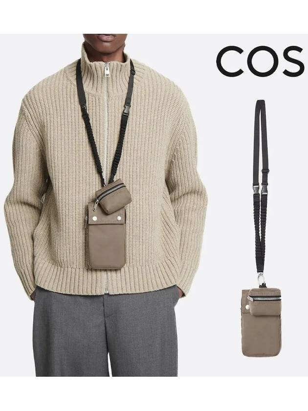 코스 가방 남성 유틸리티 휴대폰 나일론백 베이지