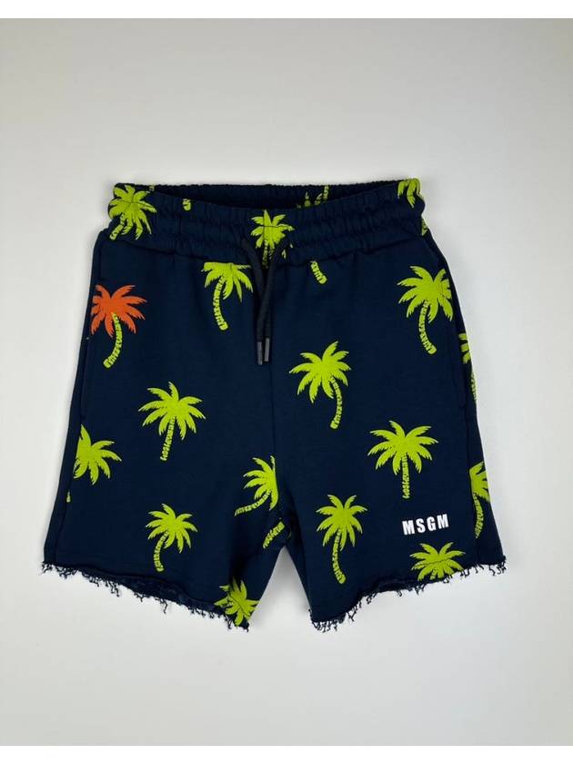 24SS MSGM 키즈 스웨트 쇼츠 S4MSJBBE227 블루 Boys 4 6A