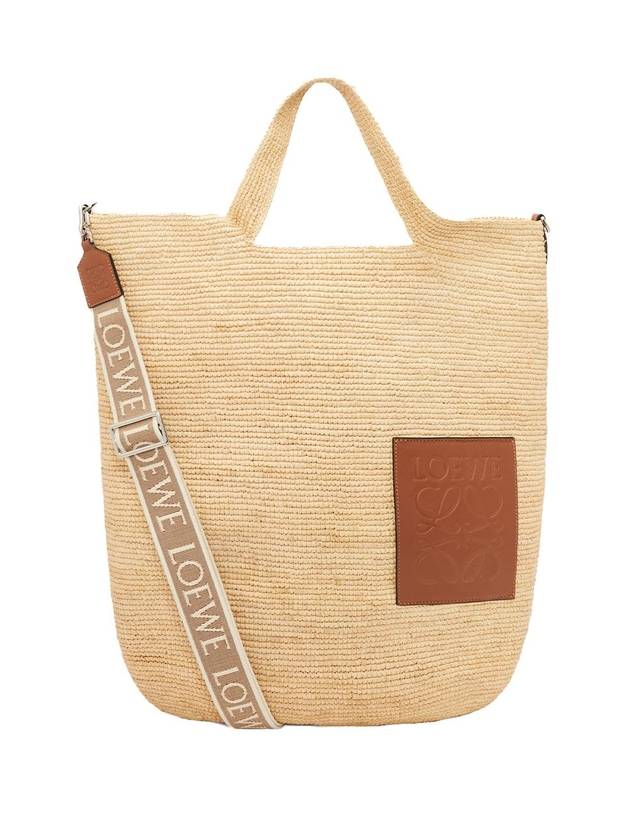 로에베 슬릿 라지 라피아 토트 백 베이지