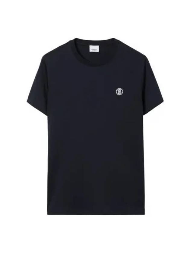 버버리 모노그램 모티프 코튼 티셔츠 콜 블루 Burberry Monogram Motif Cotton T Shirt Coal Blue