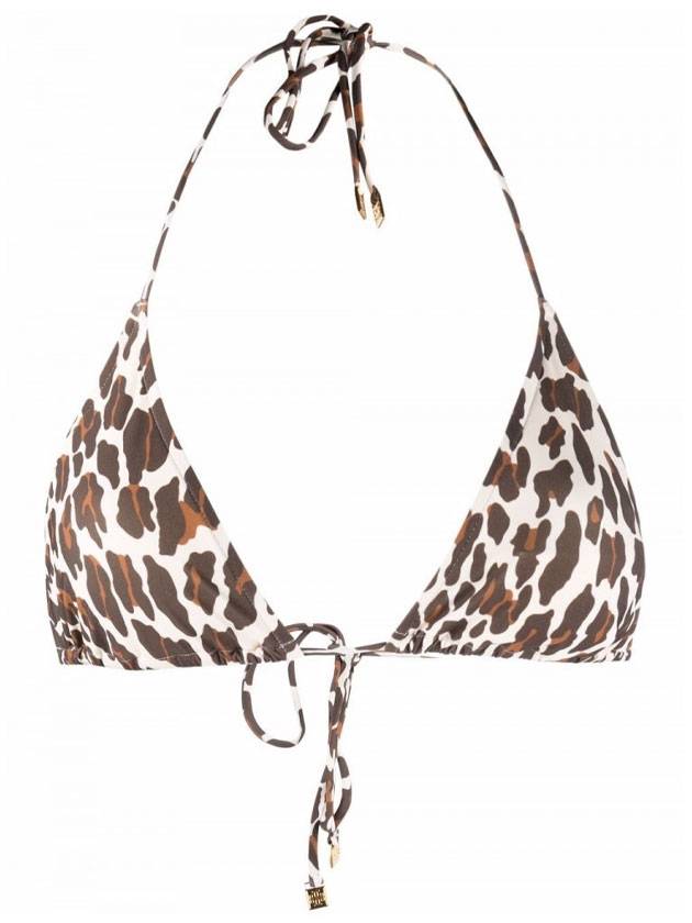 토리버치 여성 레오파드 프린트 스트링 비키니 탑