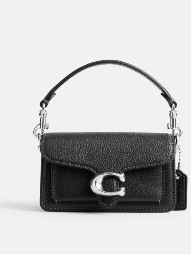 코치 태비 12 여성 숄더백 Silver/Black