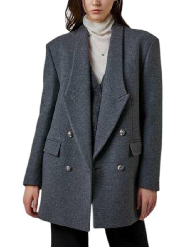 알에스나인서울 로우라펠 울 더블코트 그레이