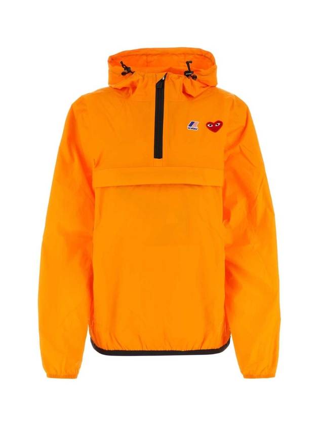 COMME DES GARCONS PLAY P1J502 ORANGE 플루오 오렌지 나일론 K way