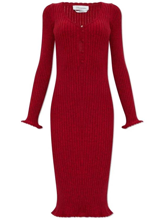 블루마린 리브 니트 미디 드레스 A422A497A0_C3137