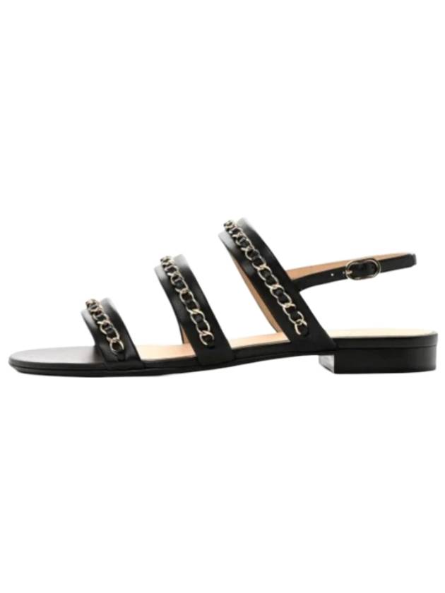샤넬 CC로고 체인 스트랩 샌들 블랙