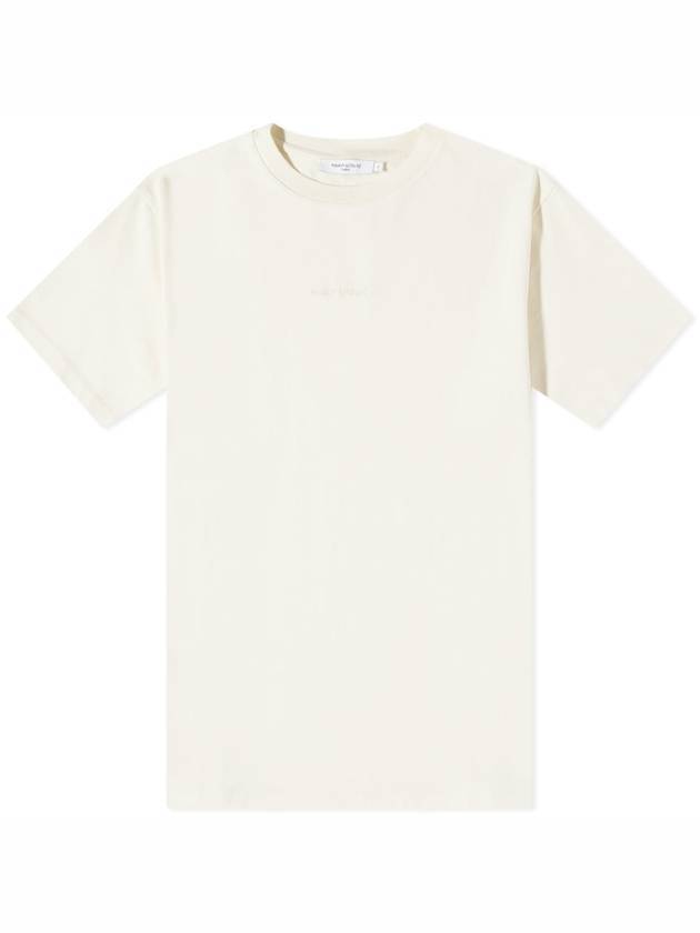 메종키츠네 파리 로고 자수 릴렉스 반팔 티셔츠 에크루