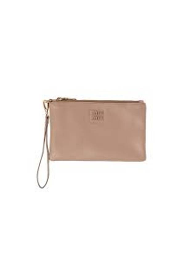 미우미우 로고 레더 파우치 백 카메오