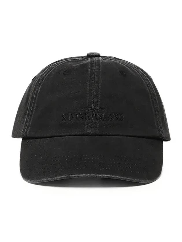 Stone Island 로고 자수 베이스볼 캡 K1S159100002S0106_V0029BLACK