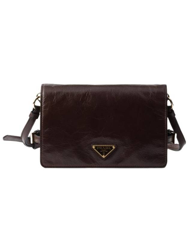 프라다 레더 숄더백 다크 브라운 1BD082 2CYR F01D6