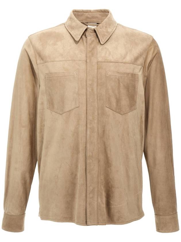 GIORGIO BRATO Suede shirt GU25S9812CMSOSESAMO