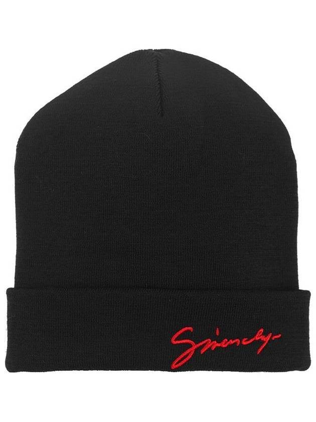 GIVENCHY UNISEX SCRIPT LOGO WOOL BEANIE 지방시