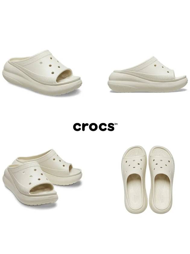크록스 크러시 슬라이드 굽 슬리퍼 화이트