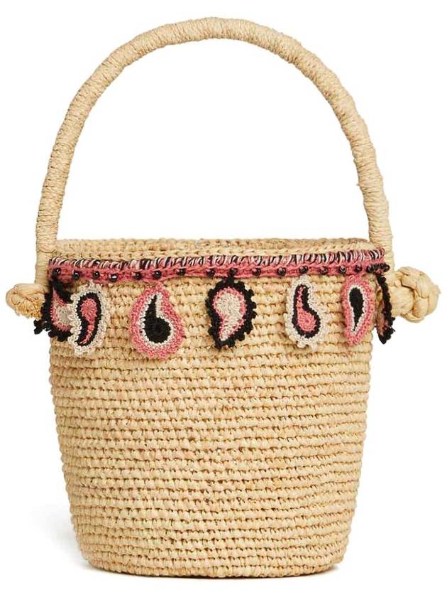 Alanui Paisley rafiaa basket bag