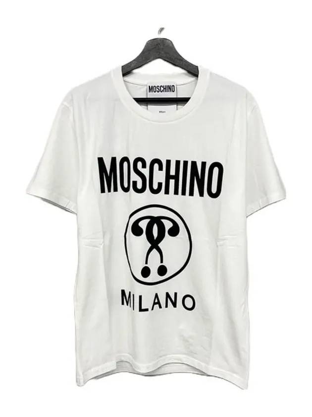 모스키노 0712 2039 1001 로고 반팔 티셔츠 화이트 Moschino