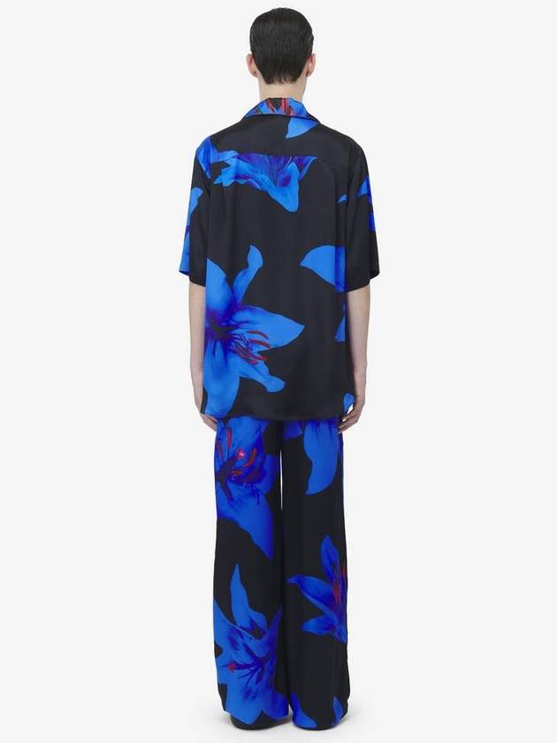 알렉산더 맥퀸 블루 릴리 하와이안 셔츠 822228QPAA11151