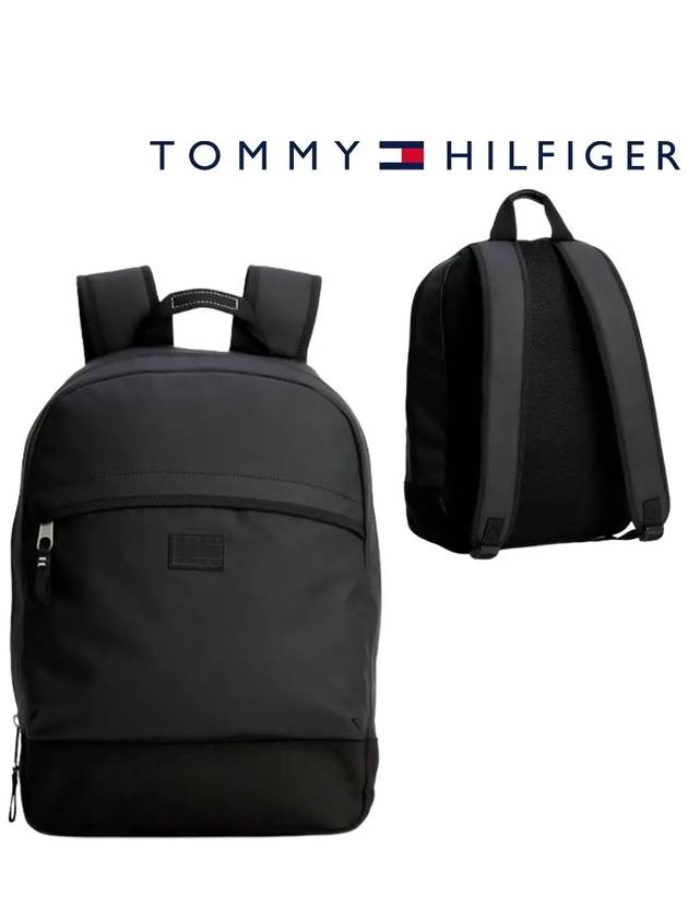 타미힐피거 TJ 로고 돔 백팩 가방 블랙